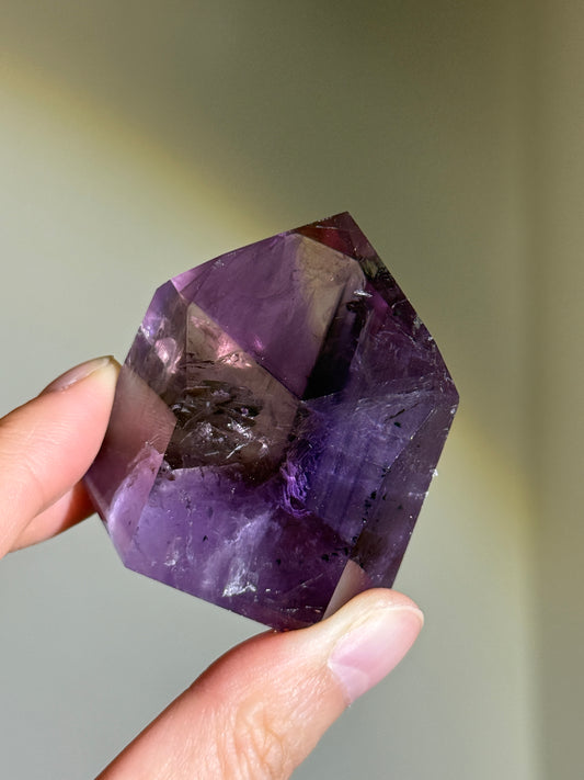 High Quality Phantom Ametrine Tower With Hollandite, Brazil