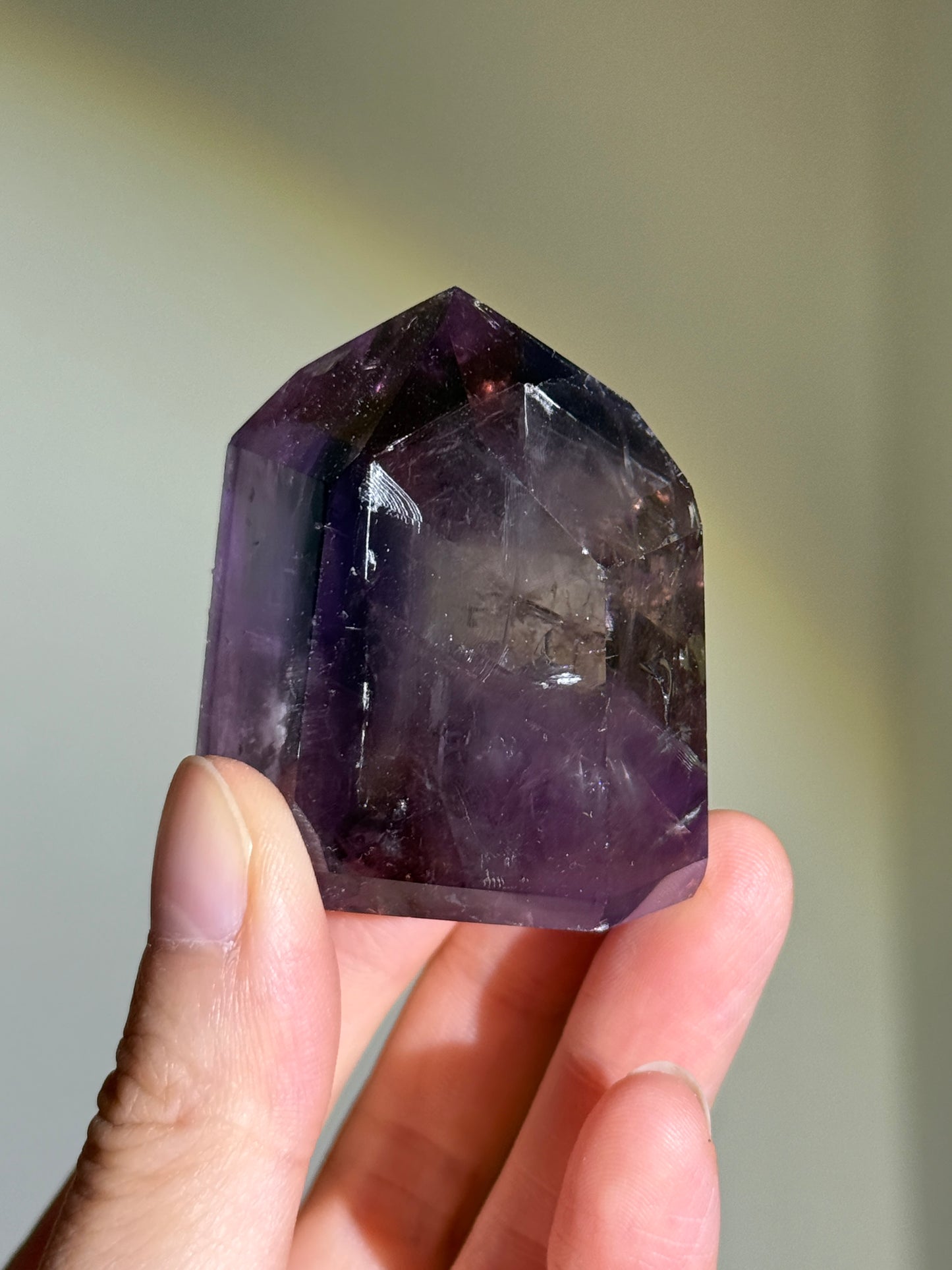 High Quality Phantom Ametrine Tower With Hollandite, Brazil