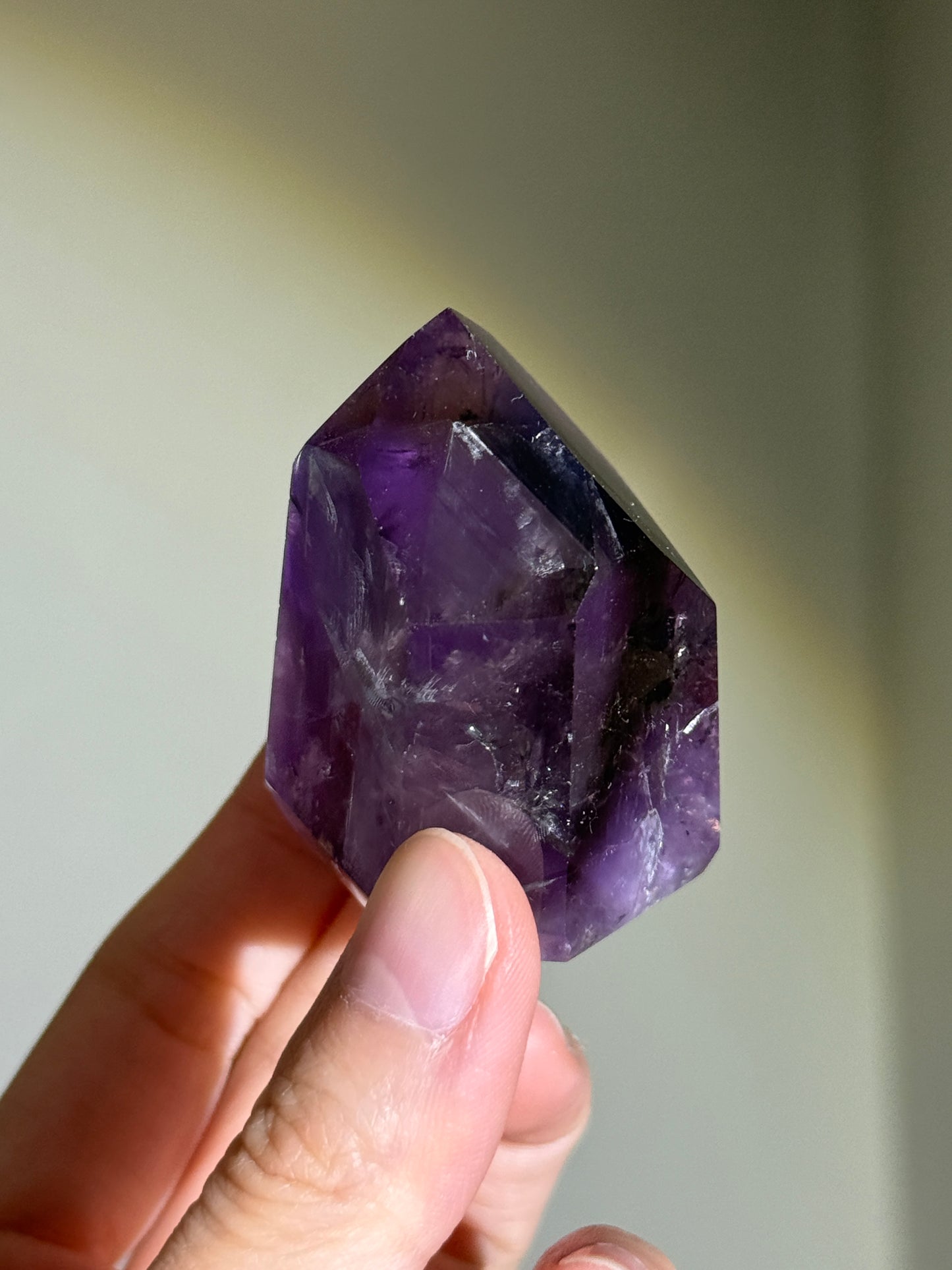 High Quality Phantom Ametrine Tower With Hollandite, Brazil