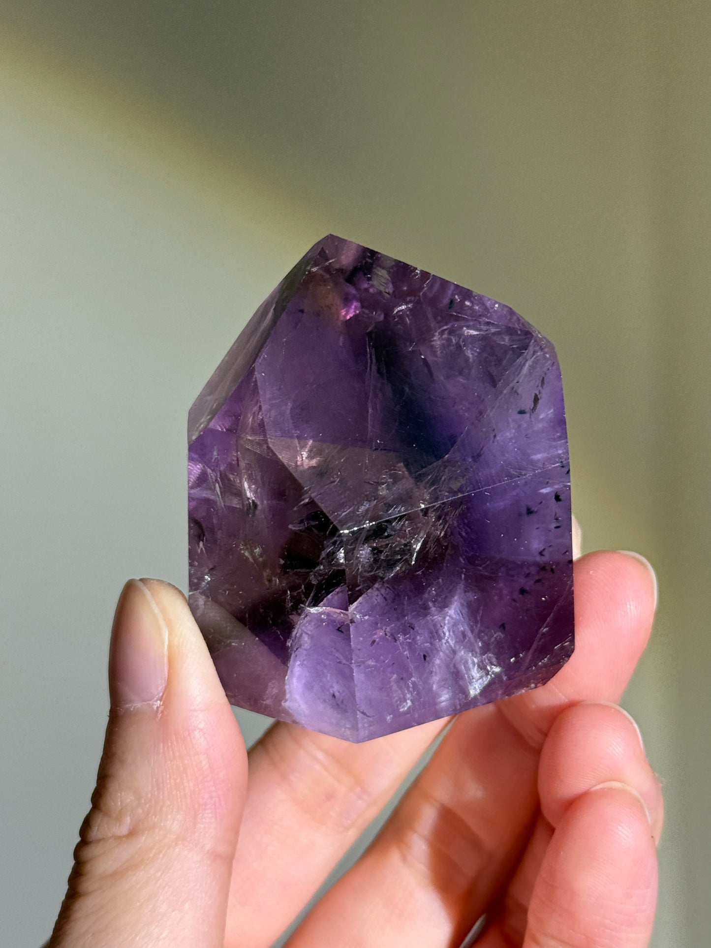 High Quality Phantom Ametrine Tower With Hollandite, Brazil