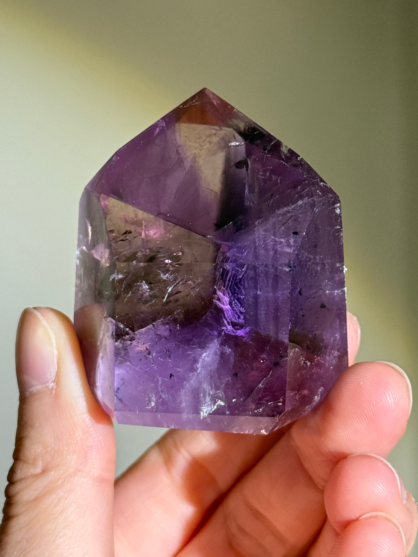 High Quality Phantom Ametrine Tower With Hollandite, Brazil