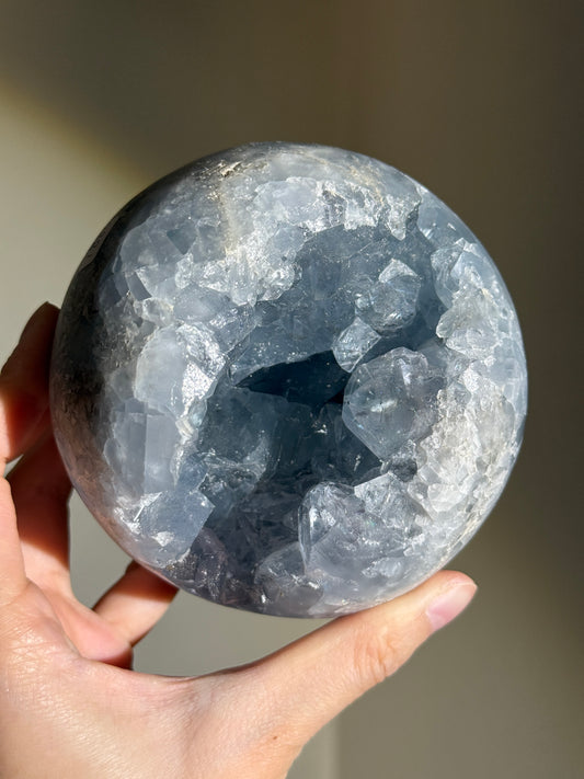 Statement Druzy Celestite Sphere, Madagascar