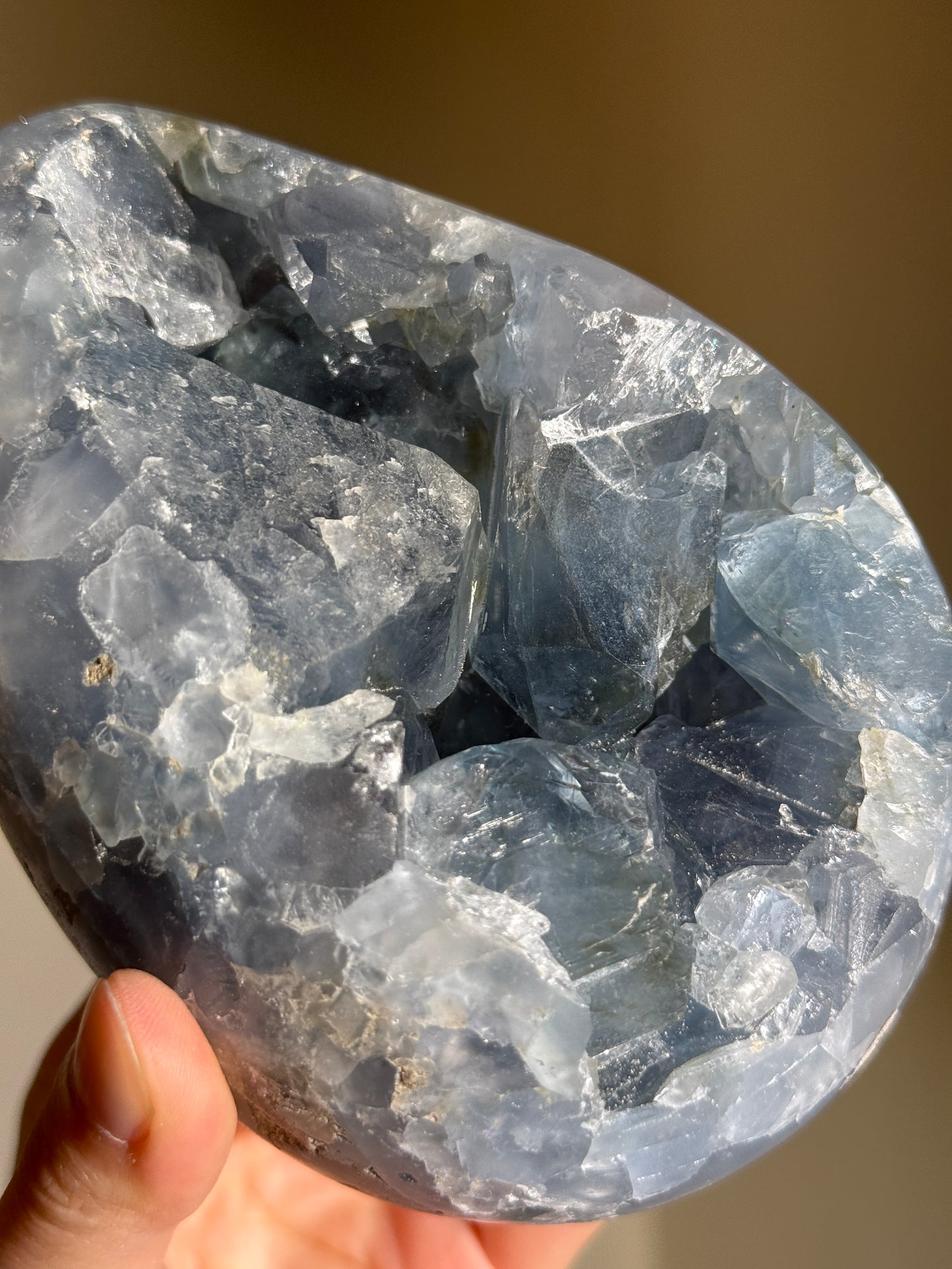 Statement Druzy Celestite Egg, Madagascar