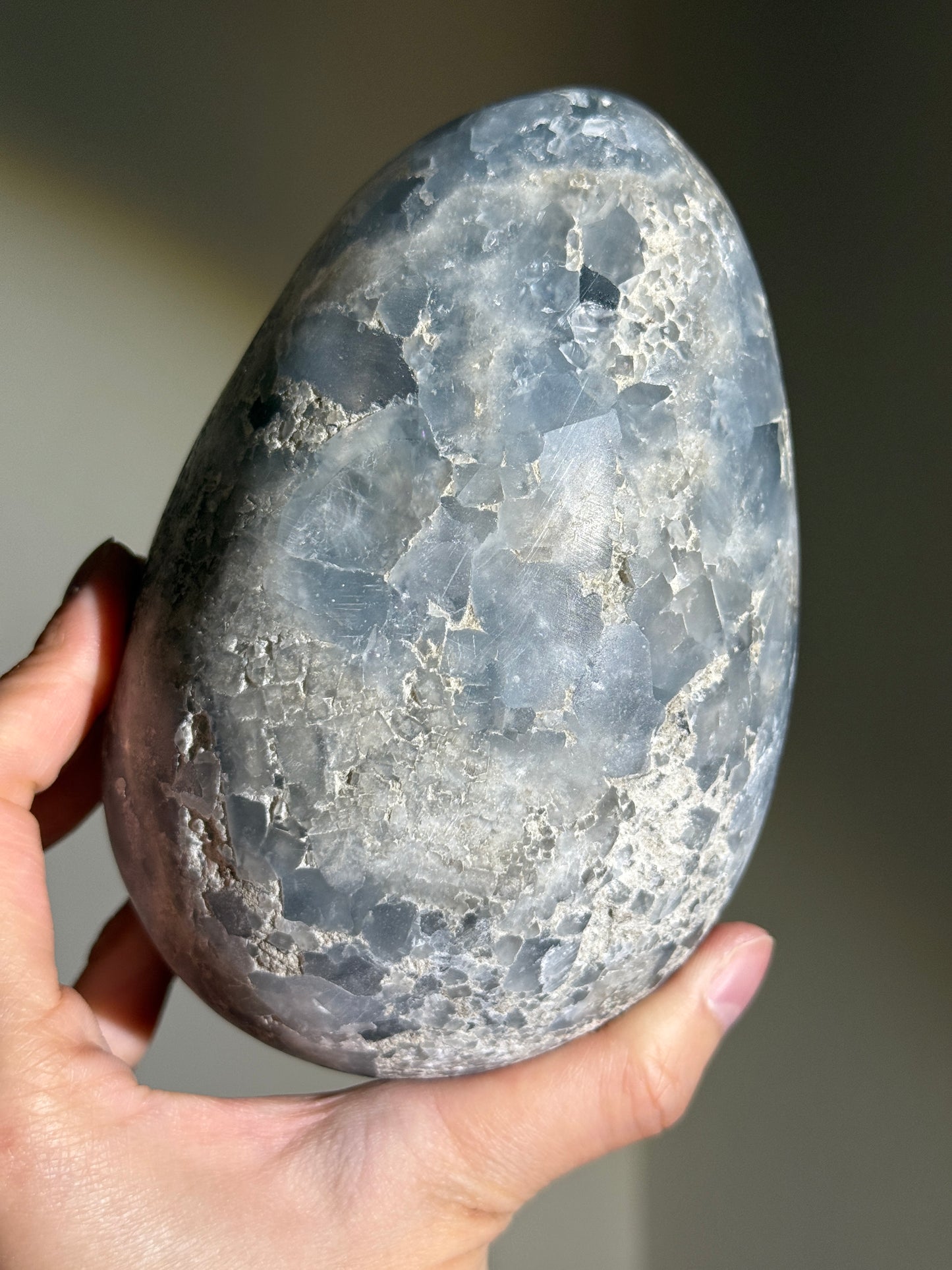 Statement Druzy Celestite Egg, Madagascar