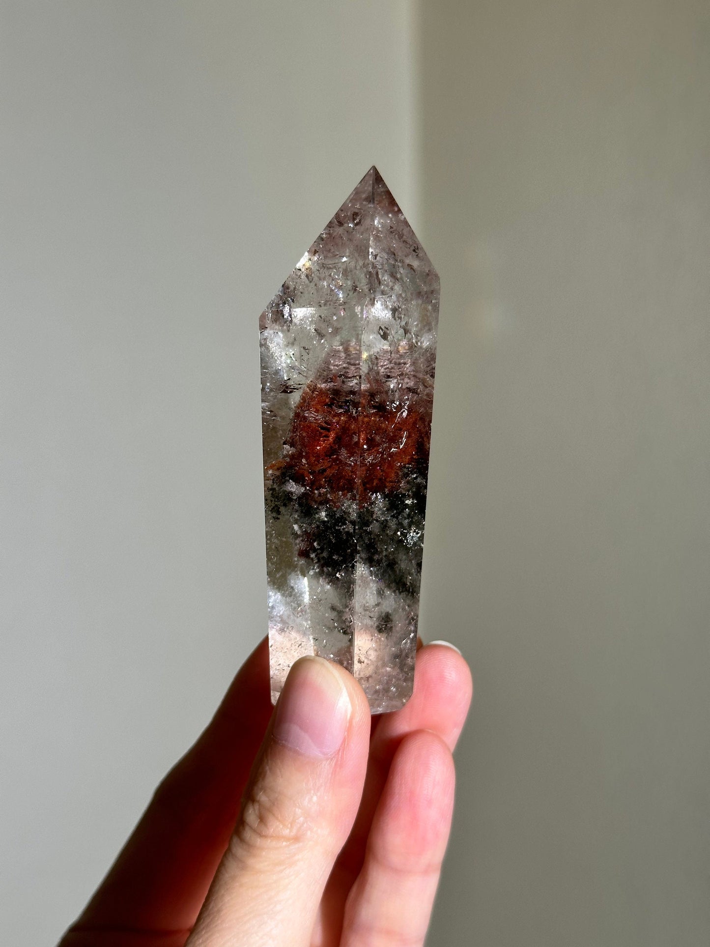 Garden Quartz, layered lodalite, 1000 layers lodalite, lodalite quartz, pink garden quartz, red garden quartz, green garden quartz,