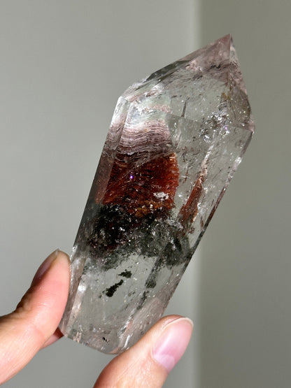 Garden Quartz, layered lodalite, 1000 layers lodalite, lodalite quartz, pink garden quartz, red garden quartz, green garden quartz,