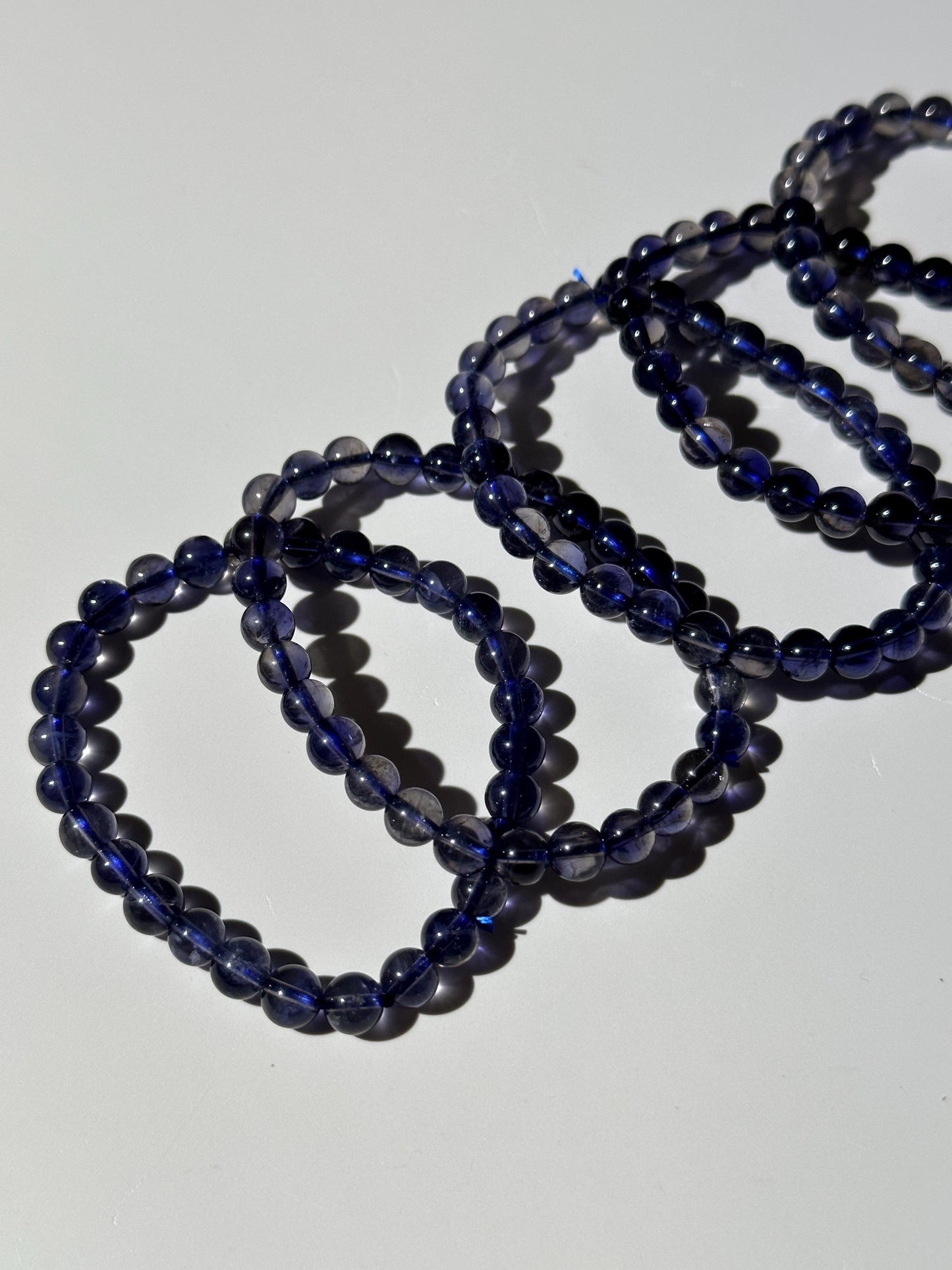 High Quality Galaxy Iolite Bracelet, Rare Translucent Iolite, 7mm Round Bead Bracelet, Stretchy Bracelet, Gift For Her, Gift For Him