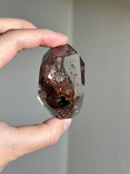 water clear bright red lodalite quartz