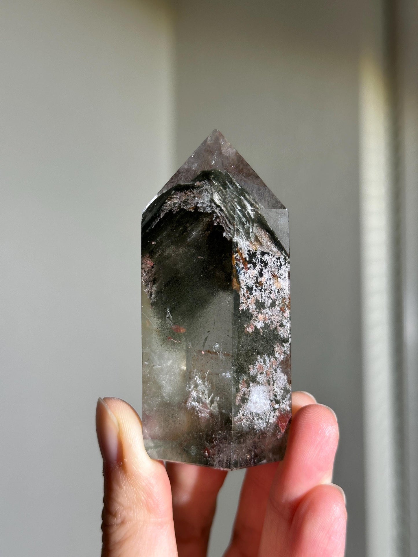 Dark Green Phantom Chlorite, Garden Quartz With Pink, Lodalite Quartz, Thousand Layers Lodalite, Phantom Quartz, Inclusion Quartz, Included Quartz