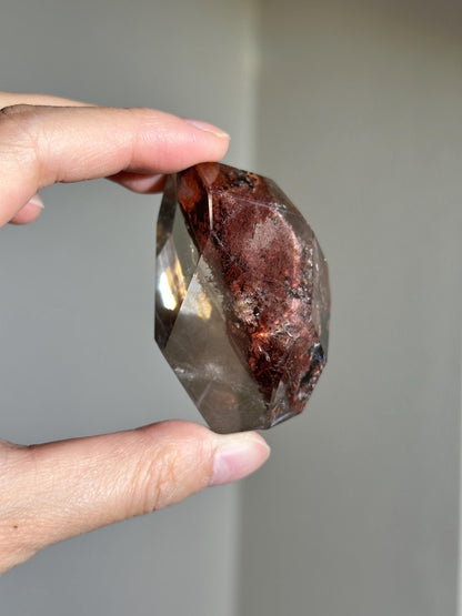 water clear bright red lodalite quartz