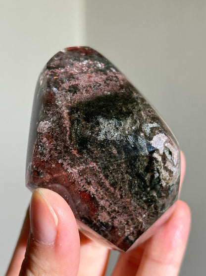 Pink Garden Quartz Freeform With water clear clarity and flashy sheen