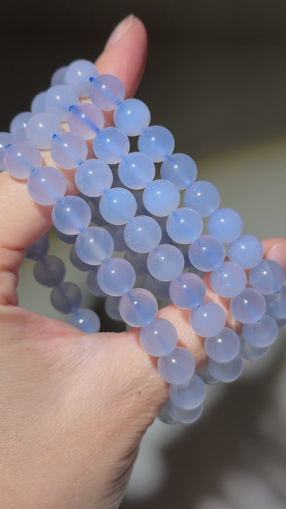 Blue Chalcedony Bracelets, 9mm