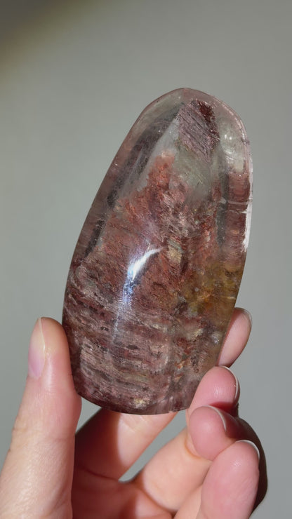 Large Colorful Rainbow Layered Garden Quartz Lens, Brazil