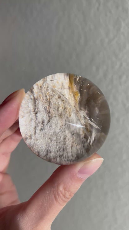 Collector’s Grade White Glittery Lodalite Quartz Sphere, Brazil